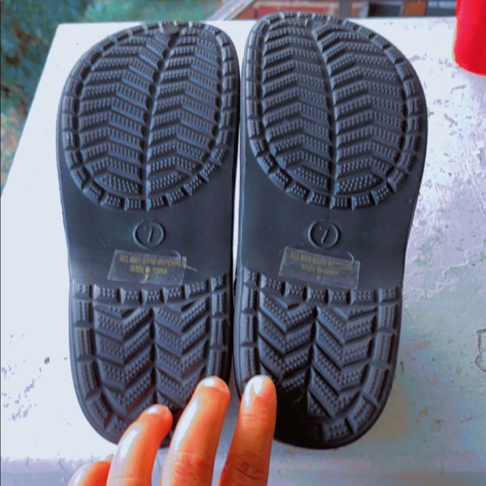 Black, platform crocs, size 7